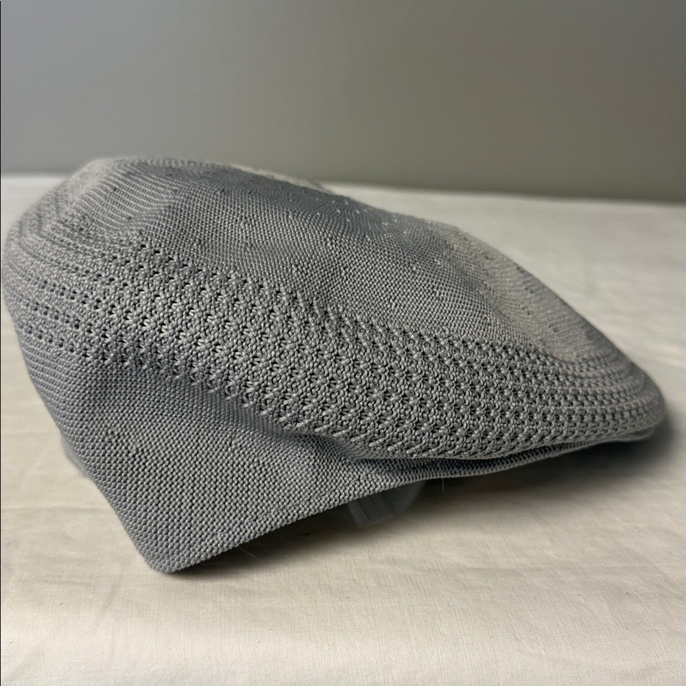 Kangol Grey Knit Flat Cap Large Ventair Style Classic Ivy Hat - Picture 4 of 6